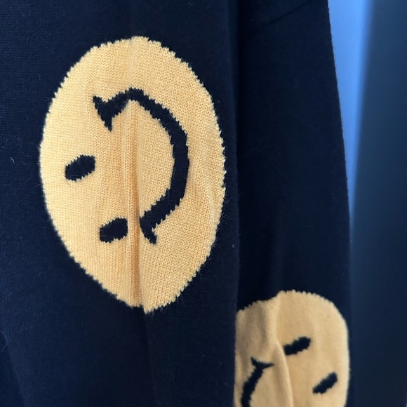 Black Sweater with Yellow Smiley Faces - Picture 2 of 4